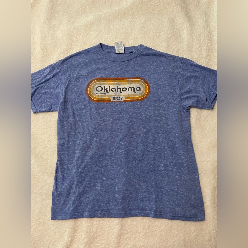 Delta Oklahoma Vintage-look Youth Tee Shirt, size L.